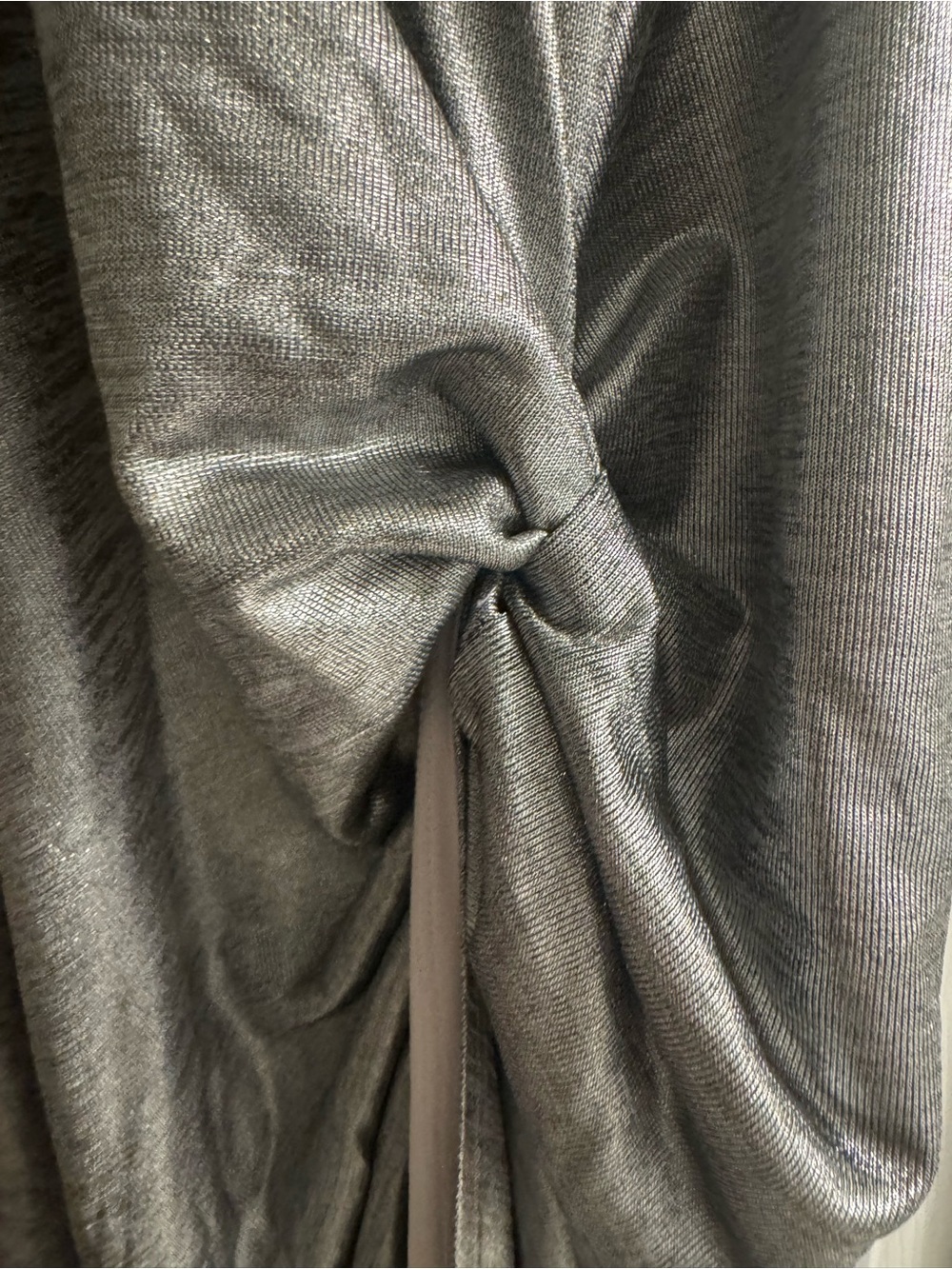 For Love And Lemons Silver Metallic Knot-Front Maxi Dress - Picture 7 of 7